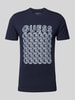 Guess T-Shirt mit Label-Print Modell 'CHAIN' Marine