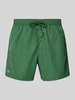 Lacoste Regular Fit Badeshorts mit Logo-Badge Dunkelgruen