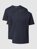 HECHTER PARIS T-Shirt mit Logo-Stitching Marine