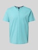 Lerros T-Shirt mit Serafino-Ausschnitt Tuerkis