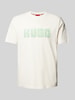 HUGO T-Shirt mit Label-Print Modell 'Daqerio' Offwhite