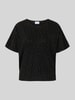 Vila T-shirt krótki z okrągłym dekoltem model ‘SILNA’ Czarny
