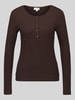 s.Oliver RED LABEL Shirt met lange mouwen met korte knoopsluiting Donkerbruin