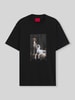 HUGO t-shirt o kroju regular fit z czystej bawełny model 'Daffilo' Czarny