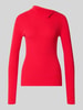 MYON Slim Fit Pullover aus Viskose-Mix in Strick-Optik Rot