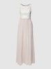 Laona Abendkleid mit Ziersteinen und floralen Stickereien Offwhite