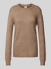 Fransa Gebreide pullover met ronde hals, model 'Rellis' Taupe