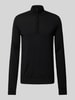 HUGO Strickpullover mit Troyer-Kragen Modell 'San Quirin' Black