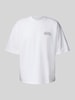 REVIEW T-shirt o kroju oversized z nadrukiem z logo Biały