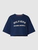 Tommy Hilfiger Kort T-shirt met labelstitching Marineblauw