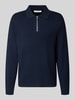 Selected Relaxed Fit Pullover aus reiner Viskose mit halblangem Zipper Blau