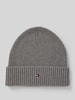 Tommy Hilfiger Beanie aus Baumwoll-Kaschmir-Mix  Hellgrau