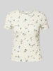 Jake*s Casual T-Shirt mit Muschelsaum Offwhite