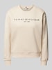 Tommy Hilfiger Sweatshirt mit Label-Print Beige