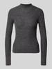 Jake*s Collection Slim fit col-pullover van pure wol Donkergrijs