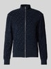 BOSS Sweatjacke mit Strukturmuster Modell 'Siza' Marine