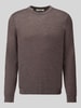 Selected Regular Fit Pullover aus reiner Wolle Modell 'TRAY' Mittelbraun