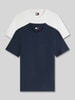 Tommy Jeans T-shirty o kroju slim fit z czystej bawełny w zestawie 2 szt. Granatowy
