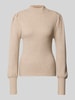 Only Regular Fit Strickpullover aus Viskose-Mix Modell 'KATIA' Beige Melange