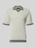 JACK & JONES Premium Slim Fit Poloshirt in Strick-Optik Modell 'Blake' Lind