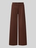 ICHI wide fit broek met viscose, model 'Kate' Donkerbruin