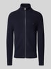 Tommy Hilfiger Gebreid jack met geribde opstaande kraag Marineblauw