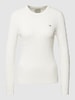 Gant Gebreide pullover met labeldetail Ecru