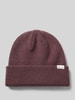 Samsøe Samsøe Czapka beanie z detalem z logo Bordowy