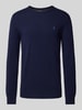 Polo Ralph Lauren Gebreide pullover van lanawol met ronde hals Marineblauw