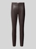 Raffaello Rossi Skinny fit broek in leerlook, model 'RESA' Donkerbruin