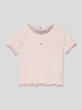 Tommy Hilfiger Teens T-shirt met labelstitching, model 'ESSENTIAL' Roze