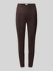 Christian Berg Woman Slim fit broek in lederlook Chocoladebruin