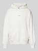 Hugo Blue Regular Fit Hoodie mit Label-Print Modell 'Nazardo' Offwhite