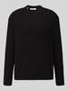Selected Pullover mit Strukturstrick Black