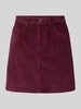 NOISY MAY® Minirock aus Baumwoll-Mix in Cord-Optik Modell 'Yolanda' Aubergine
