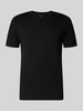 Christian Berg Men T-Shirt mit geripptem Rundhalsausschnitt Black