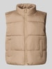 Pieces Regular fit bodywarmer met opstaande kraag, model 'BEE NEW' Beige