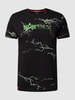 Alpha Industries T-shirt z nadrukiem z logo Metaliczny czarny