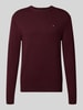 Tommy Hilfiger Regular Fit Strickpullover aus Baumwoll-Kaschmir-Mix Bordeaux