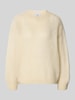 VILLA SOPHIE Relaxed fit gebreide pullover van mohairmix, model 'CAMILLE' Beige