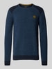 PME Legend Gebreide pullover met labeldetail Koningsblauw