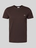 Lacoste Regular fit T-shirt van puur katoen, model 'SUPIMA' Donkerbruin
