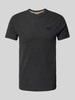 Superdry T-shirt met labelstitching Donkerblauw