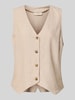 FREE/QUENT Linnen gilet met V-hals, model 'Lava' Beige