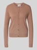 Christian Berg Woman Kurtka z dzianiny z kaszmiru z okrągłym dekoltem Orzechowy