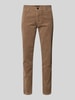 GABBA Regular fit corduroy broek met knoopsluiting, model 'MONZA' Zand