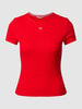 Tommy Jeans T-shirt met labelstitching Rood