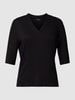 Opus T-shirt van viscose met 1/2-mouwen, model 'Sadja' Zwart