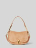 Coccinelle Handtas van leer met labeldetail, model 'MAGIE' Camel