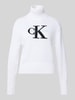 Calvin Klein Jeans Gebreide coltrui, model 'CHENILLE' Wit